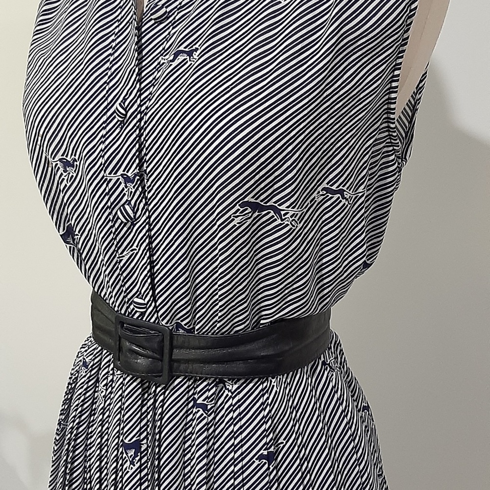 Vintage Blue and White Fit and Flare Dress | Size 12/14 - Picture 3 of 11